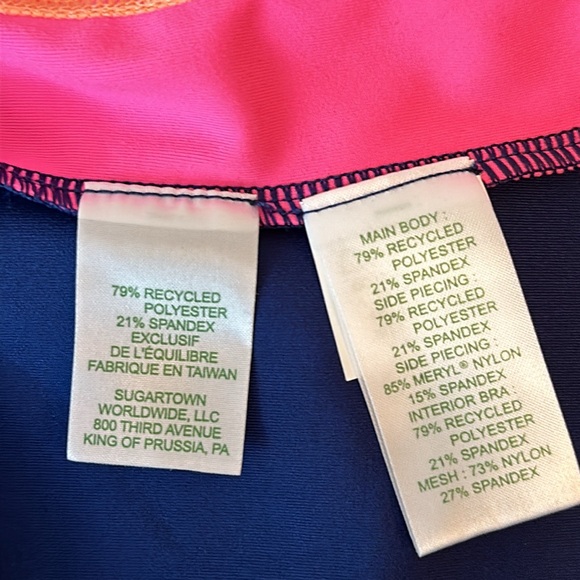 Lilly Pulitzer Luxletic Oyster Bay Navy Vanti UPF 50+ Bra Tank Top - Medium - Picture 6 of 6